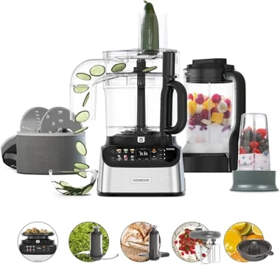 Immagine di Kenwood MultiPro OneTouch FDM73.850SS, Robot da Cucina Multifunzione con 13 Accessori, Bilancia Integrata, Lavabile in Lavastoviglie, 1000W, Argento