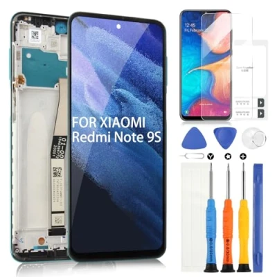 Immagine di ARSSLY LCD Display per Xiaomi Redmi Note 9S M2003J6B2G/Redmi 9 PRO 4G M2003J6A1G Digitizer Touch Schermo Sostituzione Assembly con Strumenti(Verde Cornice)