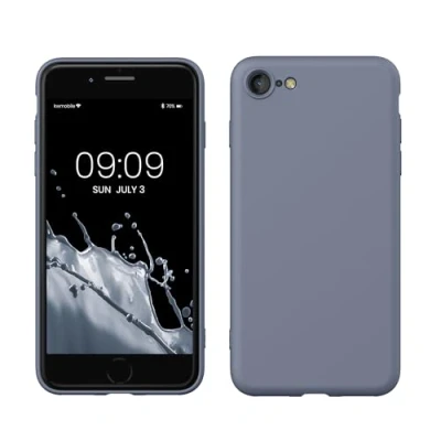 Immagine di kwmobile Custodia Compatibile con Apple iPhone SE (2022) / (2020) 8 7 Cover Back Case per Smartphone in Silicone TPU Protezione Gommata grigio blu