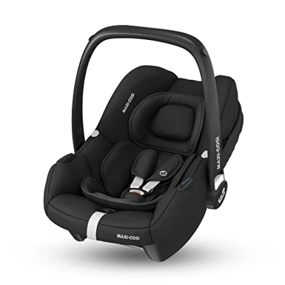 Immagine di Maxi Cosi CabrioFix i Size, Seggiolino auto Neonato, 0 12 mesi, kg, Isofix leggero (3,2 kg), Capottina ampia, Seduta ultra imbottita, Riduttore Essential Black