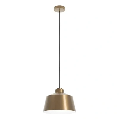 Immagine di EGLO lampada a sospensione Southery, sospesa per tavolo da pranzo luce singola, elegante sala in metallo brunito e bianco, attacco E27