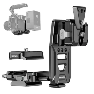 Immagine di NEEWER Piastra per Batteria V Mount con Guide NATO, Base Tipo Arca RS4 Pro RS3 Gimbal, Rig Video Modulare Fotocamera DSLR Compatibile SmallRig Lock Battery Gabbia Fotocamera, PS016