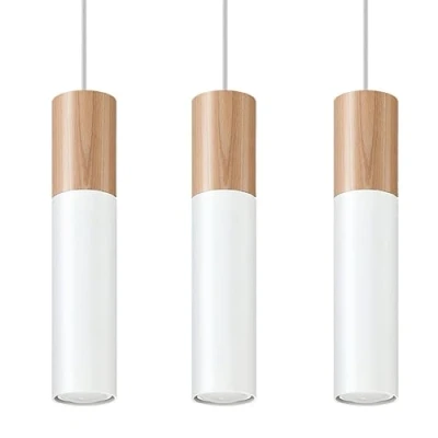 Immagine di SOLLUX lighting Pablo Spotlight Lampada Da Soffitto, Design Minimalista E Scandinavo, Lampadina GU10 Sostituibile, 1x40 W, Legno Naturale Acciaio, B