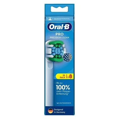 Immagine di Oral B Pro Precision Clean, 8 testine di ricambio per spazzolino elettrico, pulizia dei denti con setole innovative a forma X, accessorio originale spazzolini