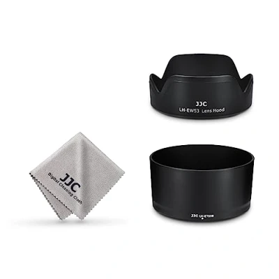Immagine di JJC Set di paraluce per Canon RF S 55 210 mm F5 7.1 IS STM e EF M 15 45 f/3.5 6.3 18 f/4.5 STM, sostituisce ET 60B ed EW 53
