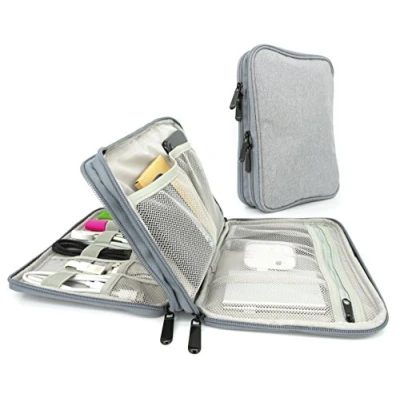 Immagine di MyGadget Organizer Cavi da Viaggio Astuccio Universale per Accessori Elettronici Organizzatore Porta Hard Disk Memory SD Cards Powerbank Grigio