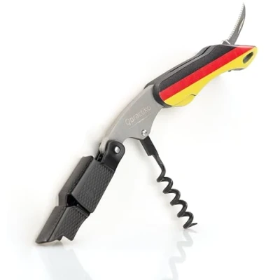 Immagine di Qpractiko Cavatappi Professionale a Due Tempi Spirale in Teflon per Apertura Facile Design Germania Acciaio Inossidabile e Plastica ABS Uso Domestico Professionale,