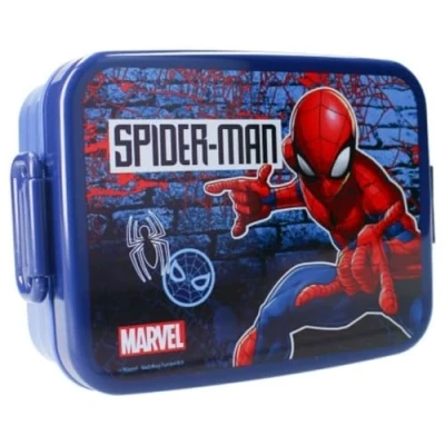 Immagine di My sweety pop Scatola per merenda Pranzo box Spiderman bambini asilo scuola vacanze pasto 16 cm ragazzi blu idea regalo