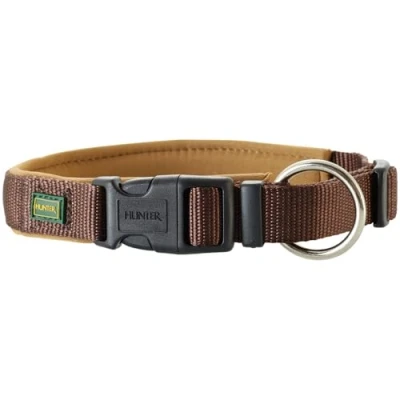 Immagine di HUNTER collare in NEOPRENE VARIO PLUS, per cani, nylon, imbottito neoprene, 35 40/2.0 (S M), marrone/caramello