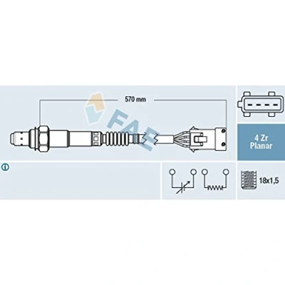 Immagine di FAE 77283 Sonda lambda riscaldato CITROËN: Saxo Hatchback, C3 I Xsara Picasso, PEUGEOT: 206 106 II 307 Hatchback