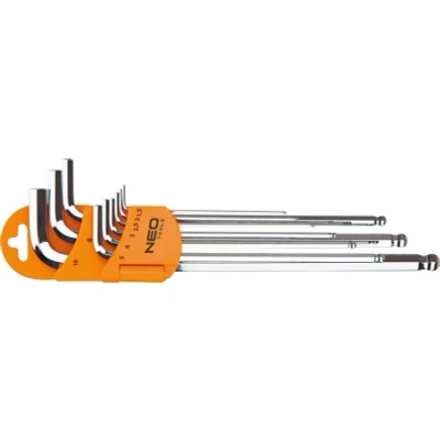 Immagine di NEO TOOLS 09 525 Serie di cacciaviti ad angolo 1.5 mm, 2 2.5 3 4 5 6 8 10 mm Acciaio al cromo vanadio 9
