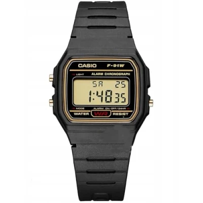 Immagine di Casio Orologio cinturino in resina quadrante digitale unisex [F91WG 9d], Oro, casual, casual
