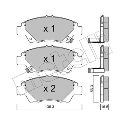 Immagine di METELLI 22 0865 0 Kit pastiglie freno con segnalatore acustico usura HONDA: JAZZ 3, 4, Insight II Hatchback