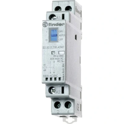 Immagine di Finder 22.32.0.024.1340 Contattore 2 NA 24 V/DC, V/AC 25 A 1 pz.