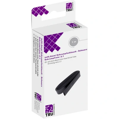 Immagine di TRU COMPONENTS T1904CA034 Termoretraibile senza colla Nero 25 mm 12.50 Restringimento:2:1 1 m
