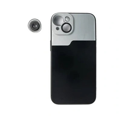 Immagine di SYSTEM S Lente macro 30x filtro microscopio con custodia nera per iPhone 13