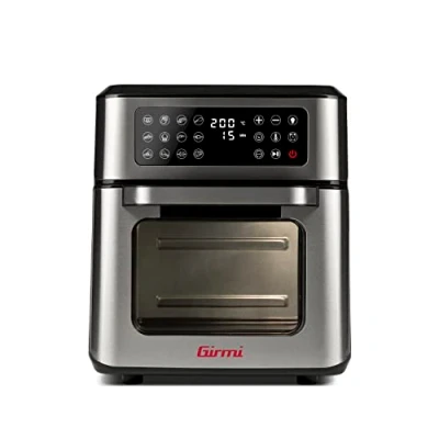 Immagine di Girmi FG97 Friggitrice ad Aria 12 Litri e Forno Elettrico, 1600 1800W, Programmi Preimpostati, Cestello Rotante &amp; Girarrosto, Vassoio Raccogli Grasso, Display Digitale, Accessori Multiuso