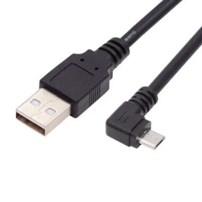 Immagine di chenyang cavo da USB a micro USB, 2.0 maschio 5 pin maschio, ad angolo retto di 90 gradi, prolunga per ricarica e trasferimento dati, 1,5 m