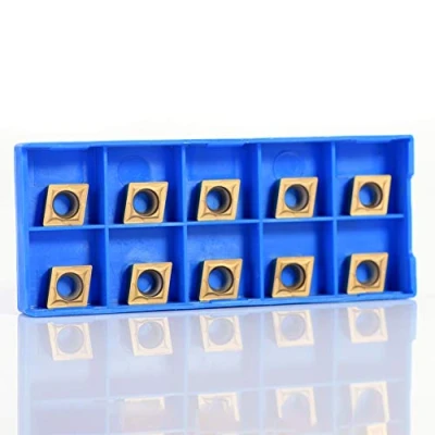 Immagine di Akozon Utensili tornio per metallo 10 pezzi Inserti Fresa in duro CNC di tornitura indicizzabili con scatola CCMT09t304 CCMT32.5