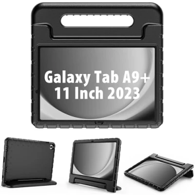 Immagine di ProCase Cover per Bambini Galaxy Tab A9+ Plus 11 Pollici 2023, Custodia A9 [SM X210/X215/X216/X218], Antiurto Leggera con Maniglia Convertibile Nero