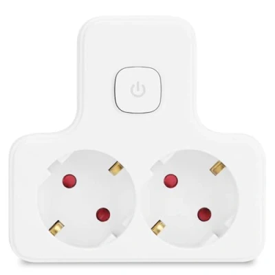 Immagine di Aigostar Presa Doppia,Presa Multipla con Interruttore ed Protezione Bambini,Adattatore 2 Prese Standard Francese (2 Bianco)