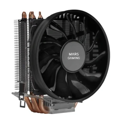 Immagine di Mars Gaming MCPUBK, Dissipatore CPU, 4 Heatpipes HCT, TDP 160W, Ventola PWM 110mm Ultra silenziosa, Nero
