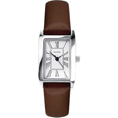 Immagine di Sekonda Orologio classico da donna al quarzo con display analogico bianco e Cinturino marrone 40338,