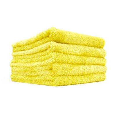 Immagine di The Rag Company Eagle Edgeless 350 (confezione da 5) Asciugamani professionali coreani 70/30 in microfibra super soffice, g/m², 40,6 x cm, giallo