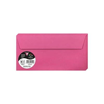 Immagine di Clairefontaine 5575C Pacco da 20 Buste autoadesive Formato DL 11x22cm 120g/m² Colore fucsia Inviti Eventi e Corrispondenza Gamma Pollen Carta Premium Liscia