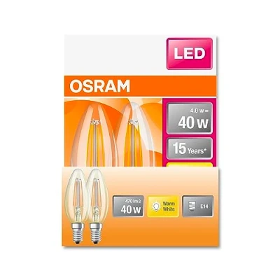 Immagine di Osram Led star classic b fil (40) 4w/827 e14 box2 4058075330511