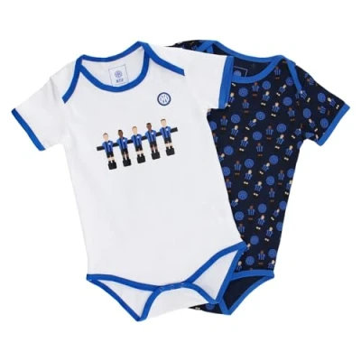 Immagine di Inter Set di 2 bodya maniche corte, neonato 0 24 mesi, Unisex, 100% cotone