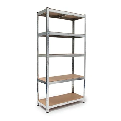 Immagine di Relaxdays Scaffali in Metallo, Scaffalatura per Garage, HxLxP 180x90x40 cm, Carichi Pesanti 875 kg, Componibile, Argento, Acciaio