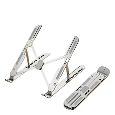 Immagine di Supporto per laptop in alluminio regolabile,supporto da tavolo portatile pieghevole,supporto ergonomico MacBook Air Pro HP Lenovo Dell 11 e 17 pollici tutti gli altri