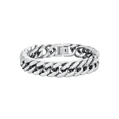 Immagine di PROSTEEL Bracciale Uomo a Catena Cubana Grossa Robusta, Acciaio Inossidabile, Lunghezza 21 cm, Larghezza 12 mm, Argento, Regalo Perfetto (con Confezione)