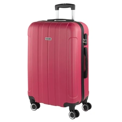 Immagine di ITACA Valigia Media da Viaggio Rigide. Trolley Medio con 4 Ruote. Materiale ABS Rigida in Offerta Resistente e Super Leggero 20 kg Lucchetto TSA 771160, Fragola