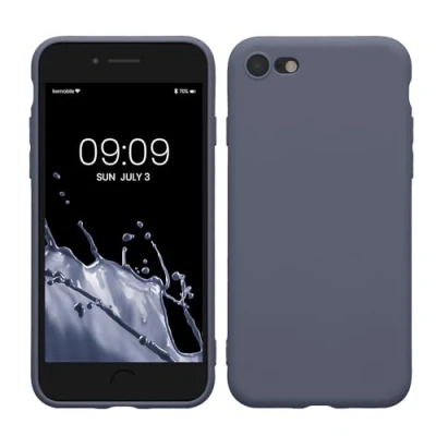 Immagine di kwmobile Custodia Compatibile con Apple iPhone SE (2022) / (2020) 8 7 Cover Back Case per Smartphone in Silicone TPU Protezione Gommata grigio blu