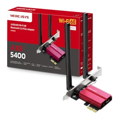 Immagine di Mercusys TP Link MA86XE V2 PCIe Adattatore AXE5400Mbps Wi Fi 6E Bluetooth 5.3, Chipset Intel 6E, WPA3, MU MIMO, OFDMA, Scheda WiFi PC Fisso, Velocità Tri Band, Supporta Windows 10, 11