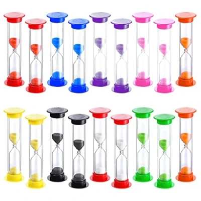 Immagine di HOSTK 18 pezzi sabbia timer clessidra 2 minuti spazzolino da denti orologio tempo per bambini aula gioco casa cucina ufficio 9 colori