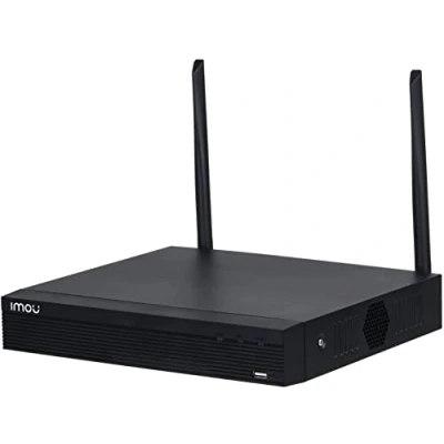 Immagine di Imou NVR 4 canali Wi Fi. Registratore continuo con predisposizione HDD fino a 8Tb. Uscita video HDMI e VGA. H.265. Portata Fi 100mt in campo aperto. Wifi 2x2 Mimo