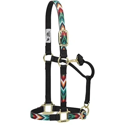 Immagine di Weaver Leather Nylon Damascato Regolabile sul Mento e Gola Snap Cavezza, n/a, Black Chevron