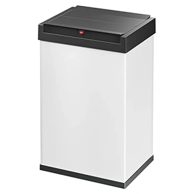 Immagine di Hailo Big Box Swing l 0840 131 Bidone della spazzatura 35 Lamiera dacciaio (L x A P) 339 545 260 mm Bianco, Nero Coperchio basculante Self closing 1 pz.