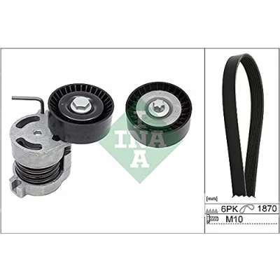 Immagine di INA 529 0044 10 Kit cinghie Poly V Controllare corsa libera generatore ed ev. sostituire BMW: 1 Hatchback, 5 Sedan, 3 Touring