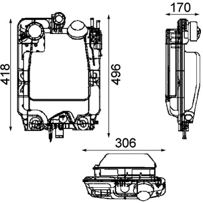 Immagine di MAHLE ORIGINAL CRT 44 000P Vaschetta Radiatore 8l con coperchio