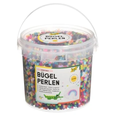 Immagine di folia Perline da Stirare in Secchio, 12.000 Pezzi Assortiti 22 Diversi Colori, Diametro Circa 5 mm, Grande aggiunta alle Piastre per Penna, 73229