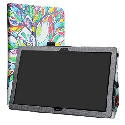 Immagine di Labanema MediaPad T5 10 Custodia, PU Pelle Slim Flip Case Cover Protettiva Pieghevole Stand per Huawei 10.1&quot; 2018 Tablet Love Tree