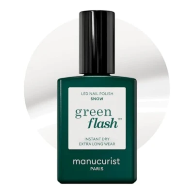 Immagine di Manucurist Smalto semipermanente Green Flash per unghie gel 12 free, bio based (84%) Made in France 15 ml (Snow)