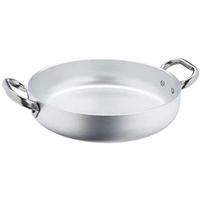 Immagine di Pentole Agnelli Linea Alluminio 5 mm Tegame Radiante con Due Maniglie Inox, Argento, 28 cm