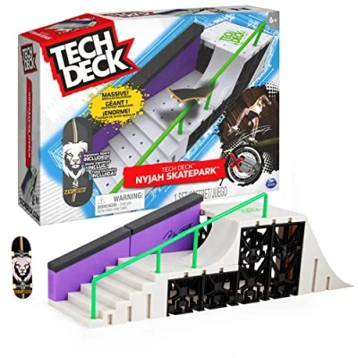 Immagine di Tech Deck, Rampa premium Nyjah Huston con tecnologia X Connect, personalizzabile e modulabile, mini skate esclusivo, per bambini dai 6 anni in su