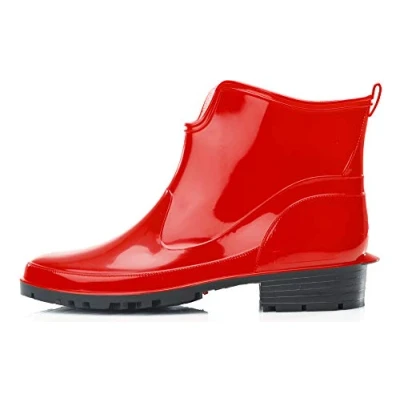 Immagine di Ladeheid Stivali Pioggia Donna 100% Impermeabili Gomma Robusto e Confortevole Alti da Scarpe Femminile LA 967 (Rosso/Nero 38 EU)