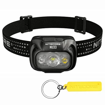 Immagine di Nitecore NU33 700 Lumen Alluminio Faro Triplo Fonte di Luce USB C Ricaricabile Tag Tag, Bianco, Rosso